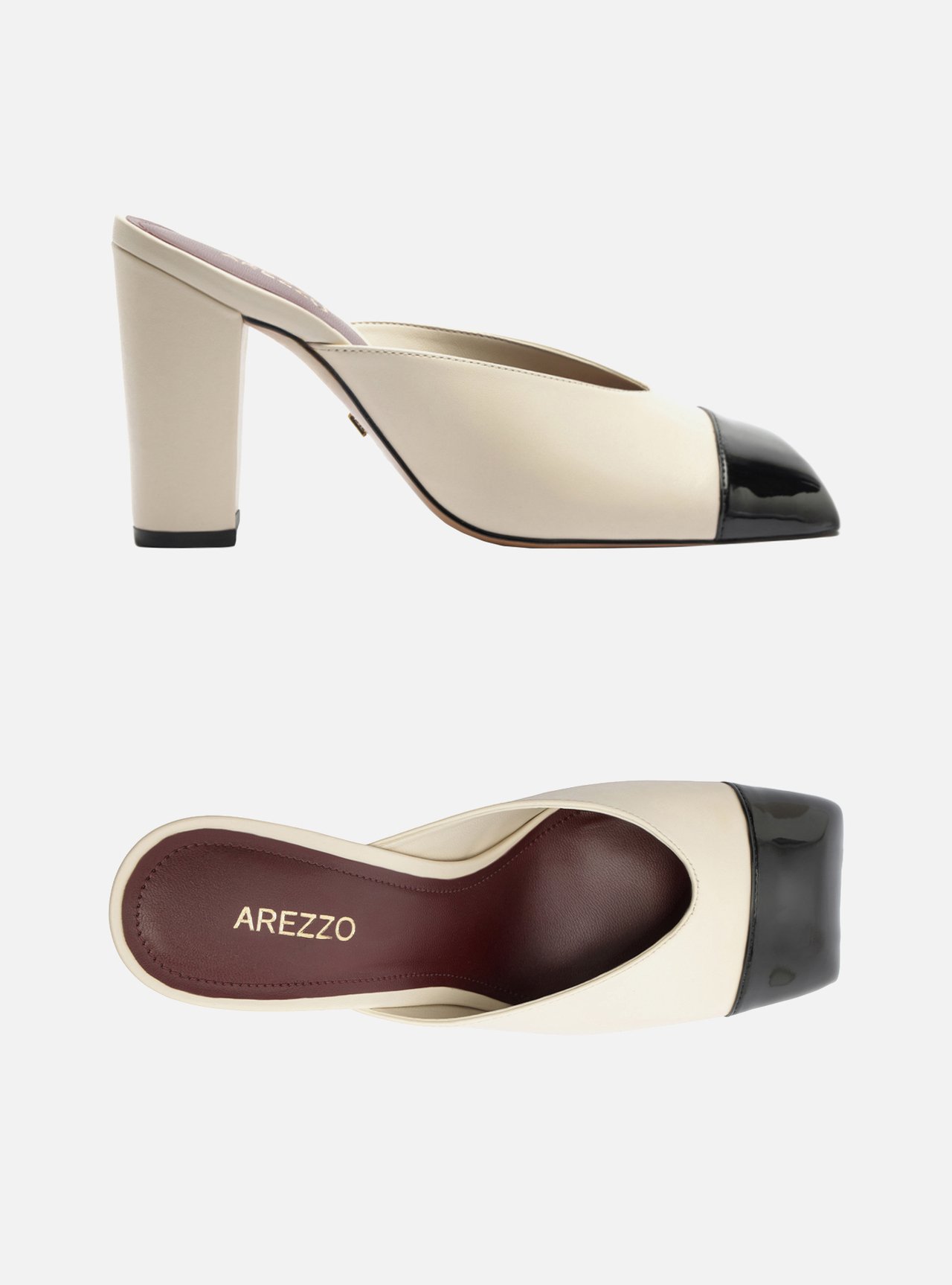 Mule Off-White Salto Bloco Cap Toe Preto — foto 6