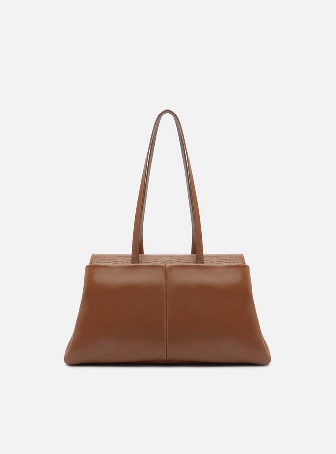 Bolsa Shopping Marrom Couro Média