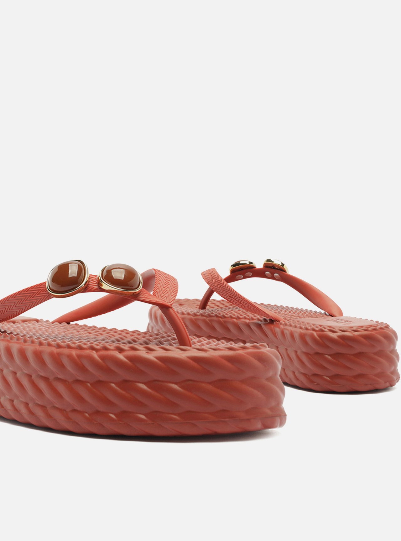 Sandália Terracota Flatform Marrocos Mid Flip Flop Pedra — foto 4