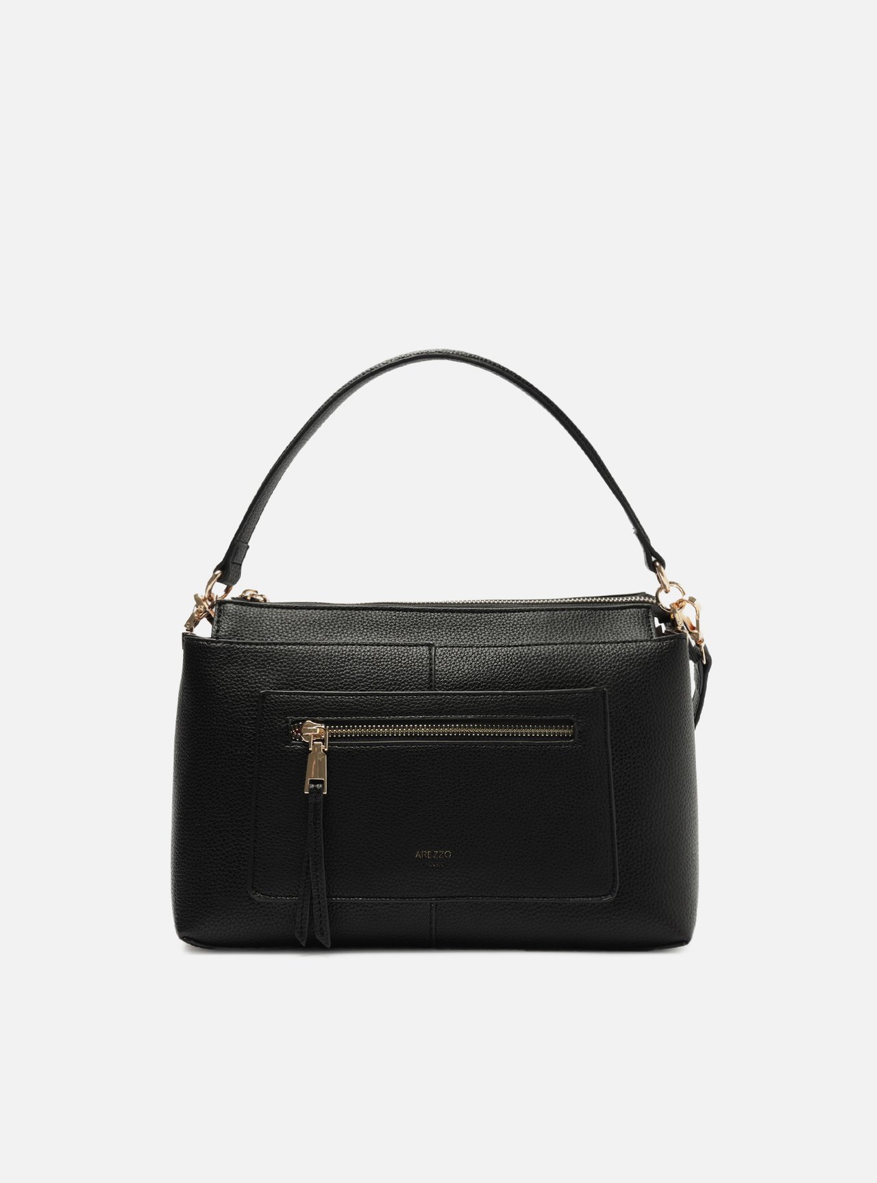 Bolsa Tote Preta Média Bolso Frontal — foto 1