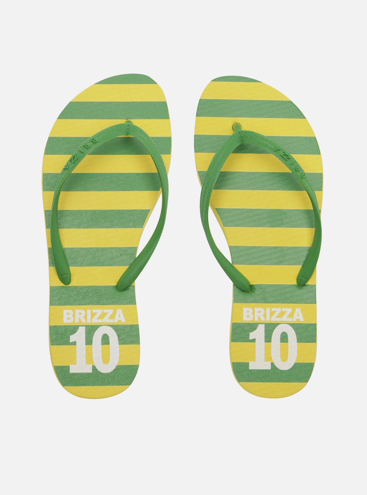 Chinelo de Dedo Verde Plataforma Listrado Brizza — foto 1