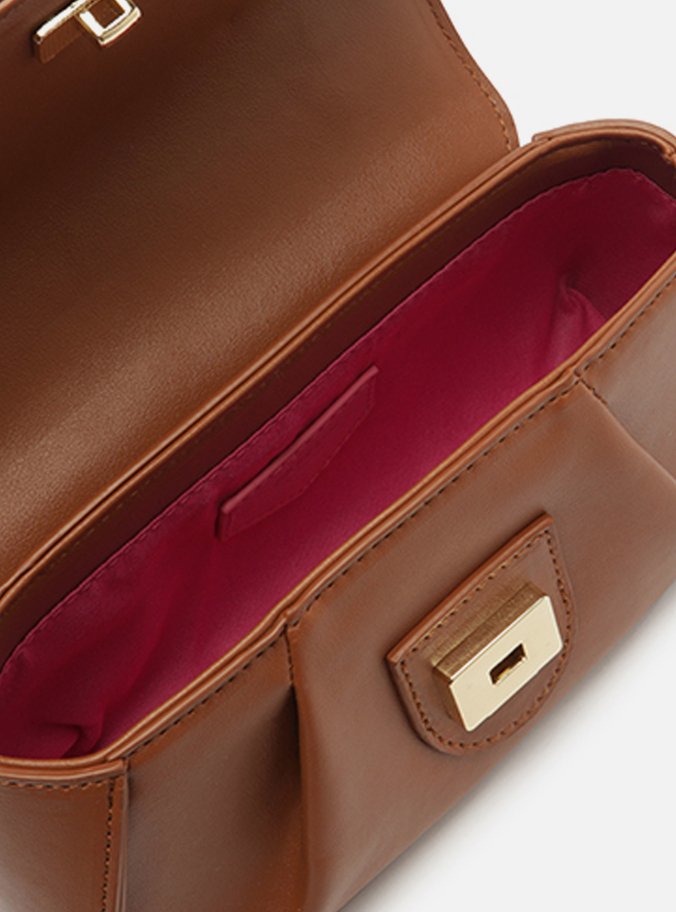 Bolsa Tiracolo Marrom Pequena Maxi Corrente