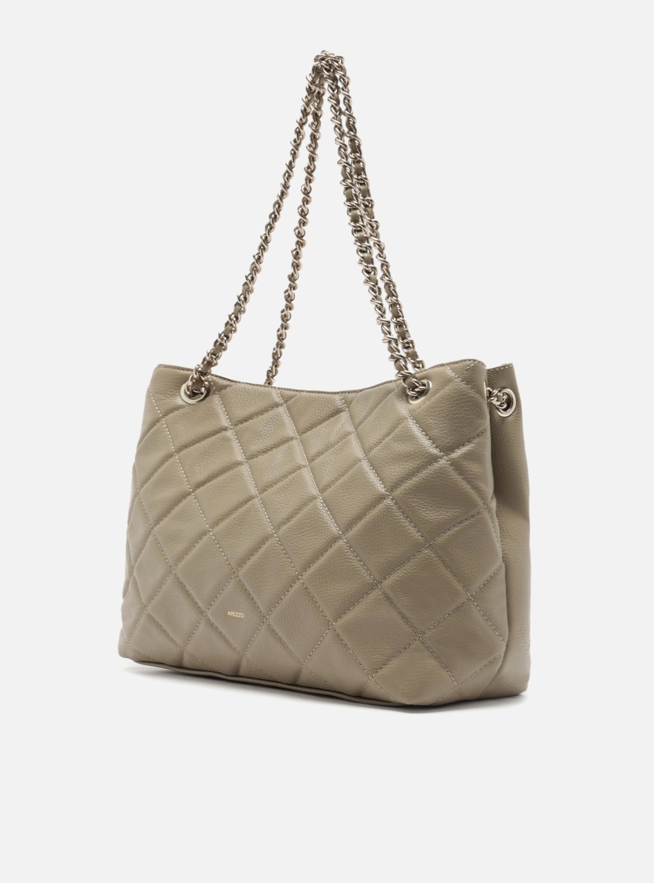 Bolsa Tote Cinza Couro Matelassê Gab Média — foto 2