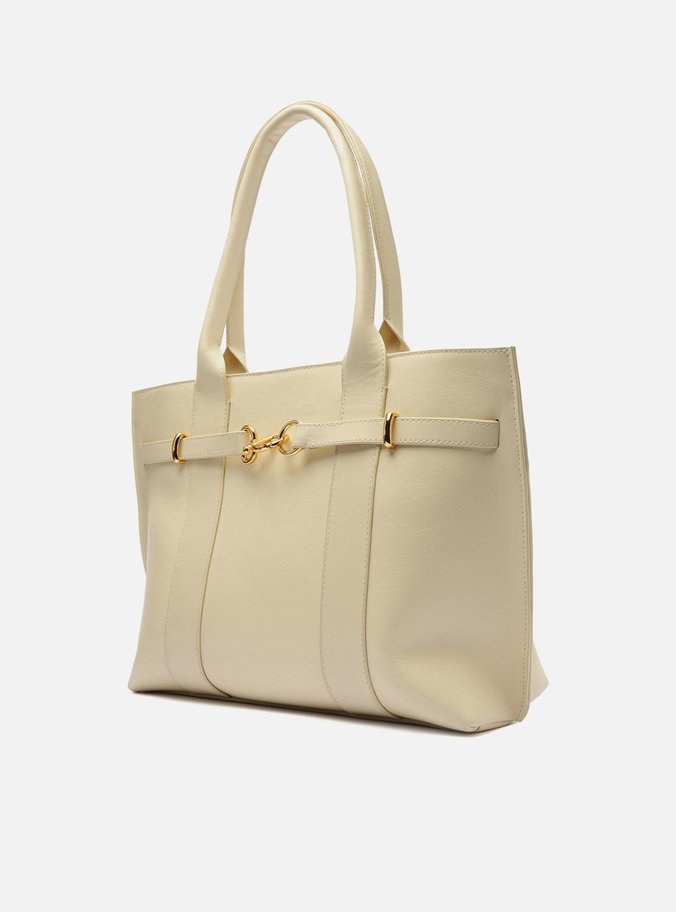 Bolsa Shopping Branca Couro Grande Selaria Lenny
