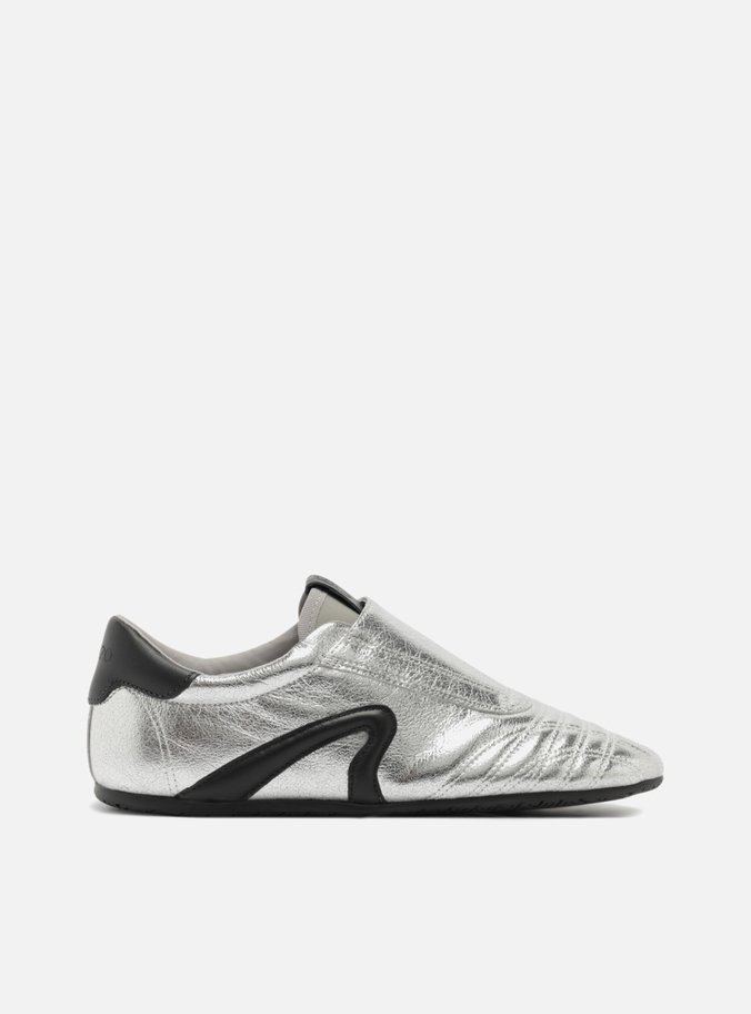 Tênis Slip On Prateado Chuteira Preto