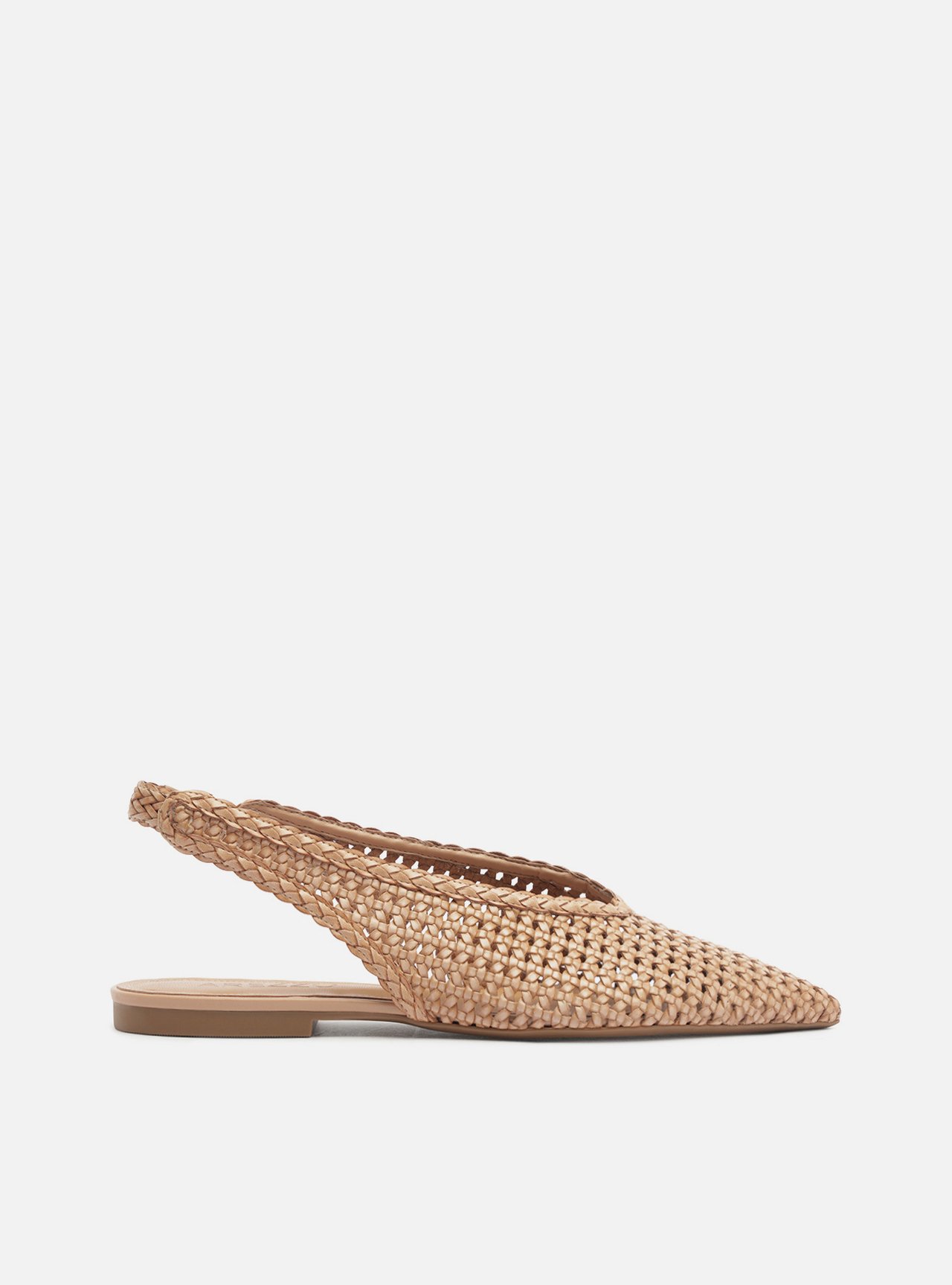 Sapatilha Bege Tressê Bico Fino Slingback Iris — foto 1