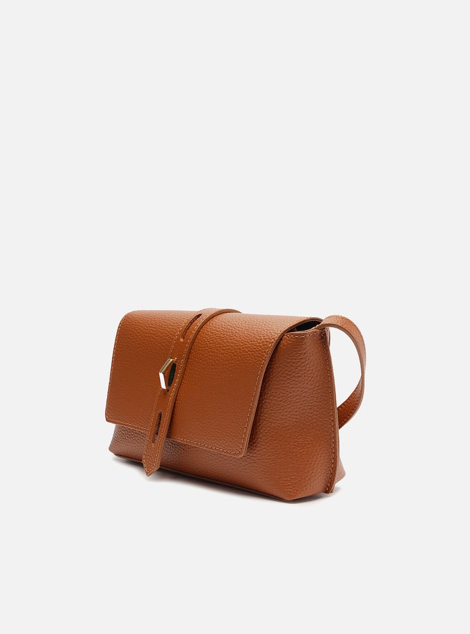 Bolsa Tiracolo Marrom Pequena Tira Metal