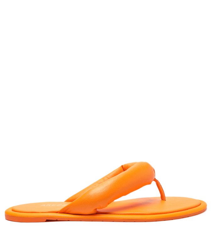 Rasteira Laranja Flat Flip-Flop Acolchoada