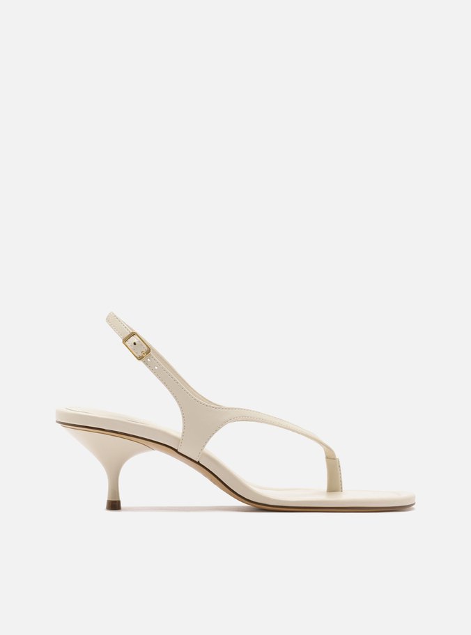 Sandália Off White Salto Kitten Thong Fivela