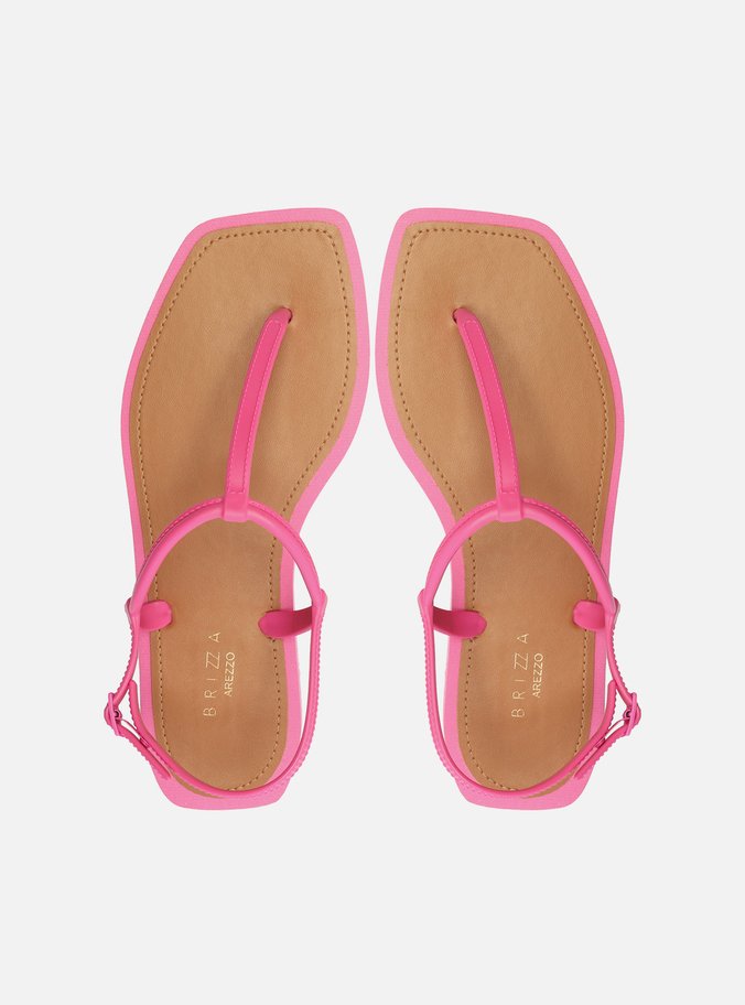 Sandália Rasteira Rosa Slim Square Brizza