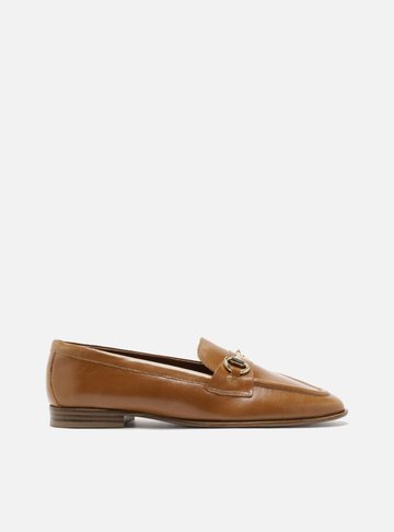 Arezzo — Mocassim Marrom Couro Bico Fino Bridão