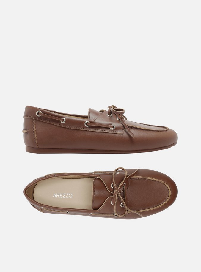 Mocassim Dockside Marrom Couro Amarração