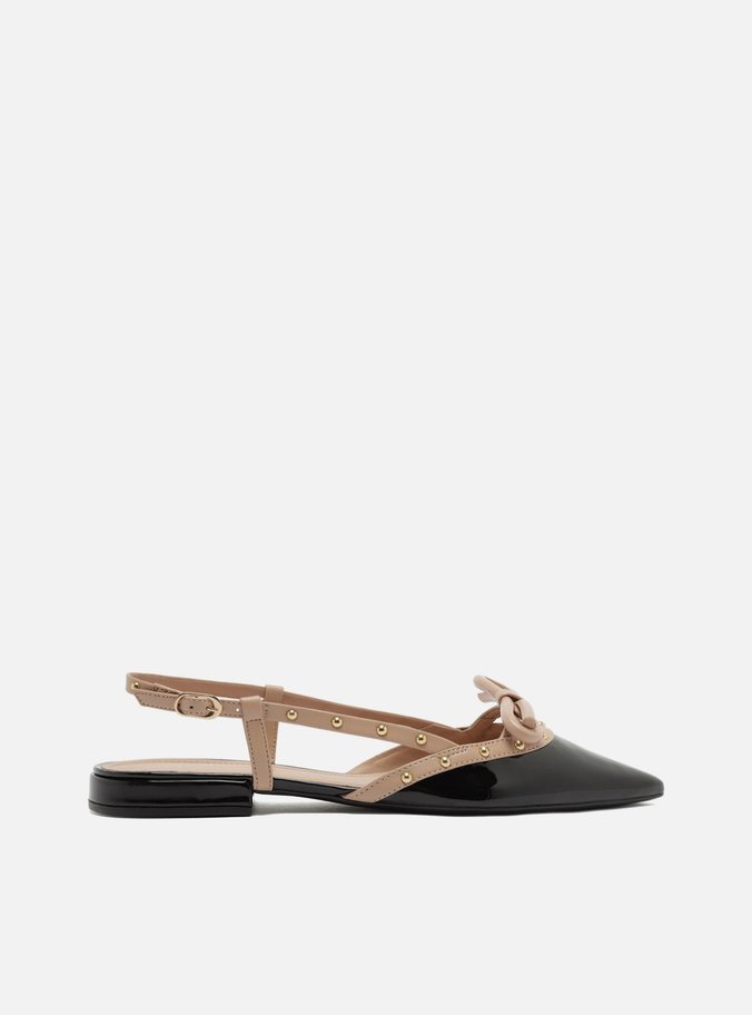 Sapatilha Preta Bico Fino Laço