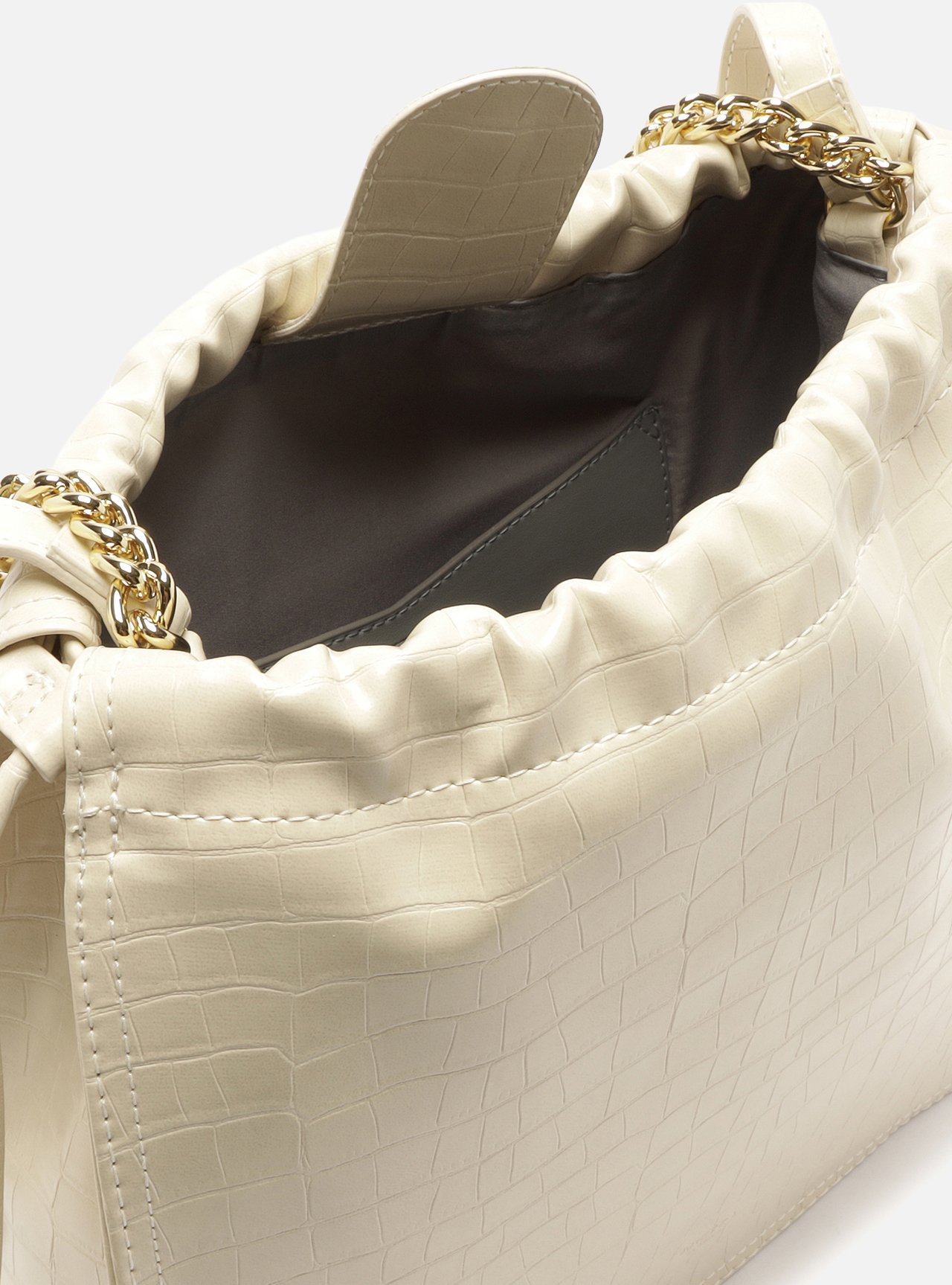 Bolsa Tote Off White Média Croco Corrente — foto 4