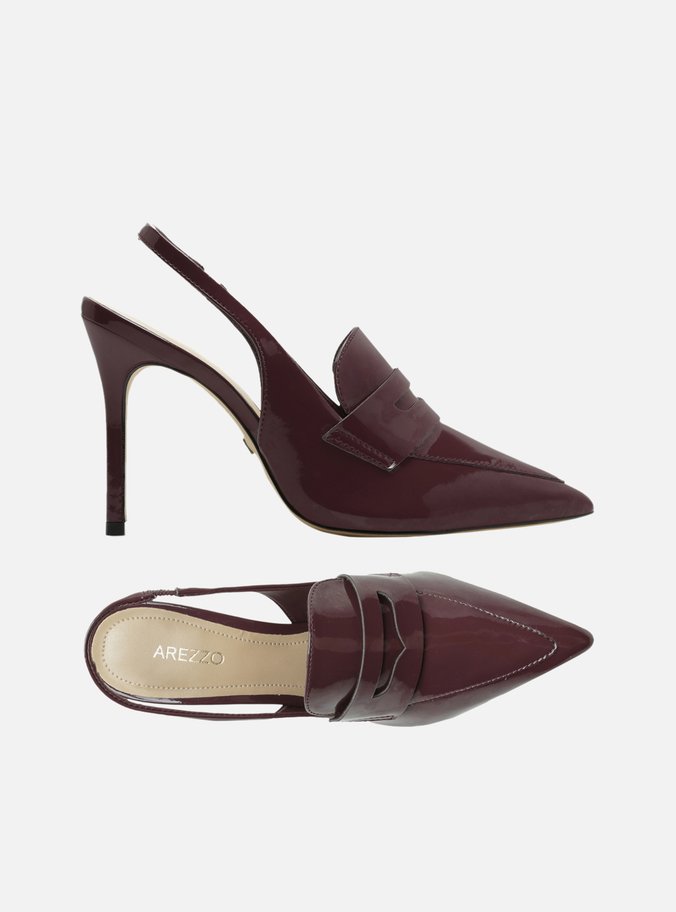 Scarpin Vermelho Verniz Salto Alto Sling Back