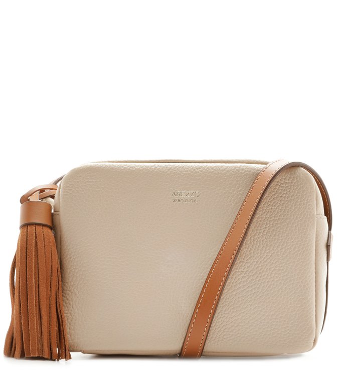 Bolsa Tiracolo Couro Ayla Pequena Latte e Cupuaçu