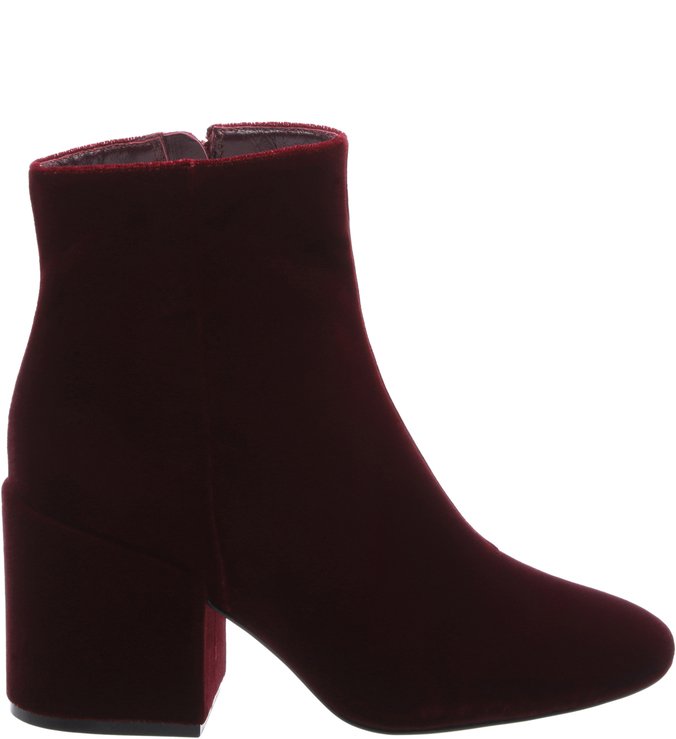 Bota Vinho Veludo Cano Curto