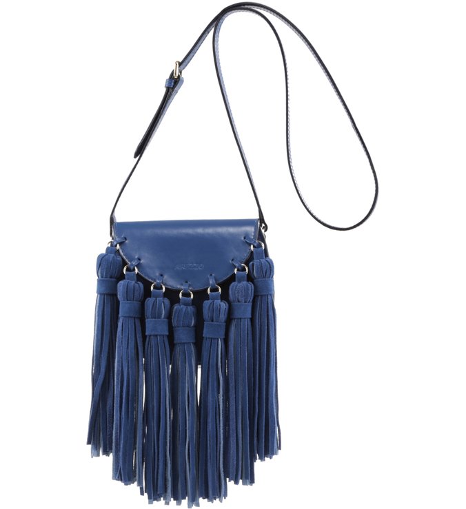 Bolsa Tiracolo Pequena Franjas Blue-Marine