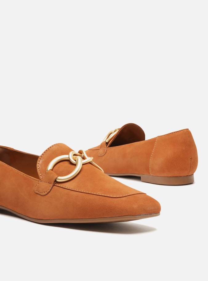 Mocassim Marrom Nobuck Bico Quadrado Elos