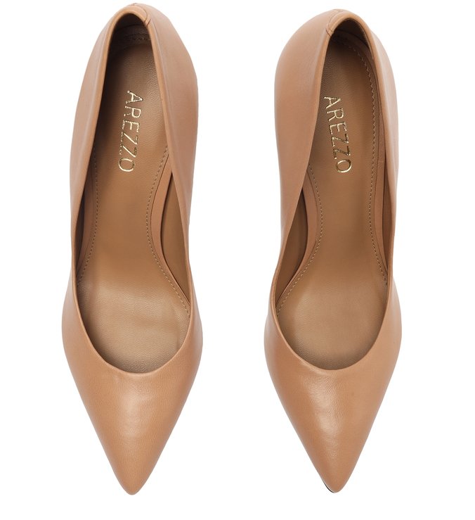 Scarpin Nude Salto Bloco Arezzo