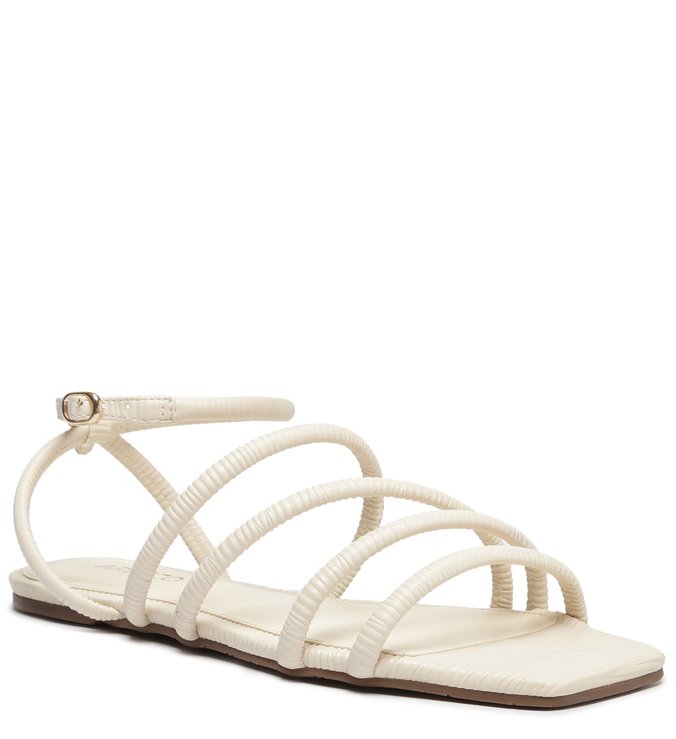Sandália Rasteira Off-White Couro Flat