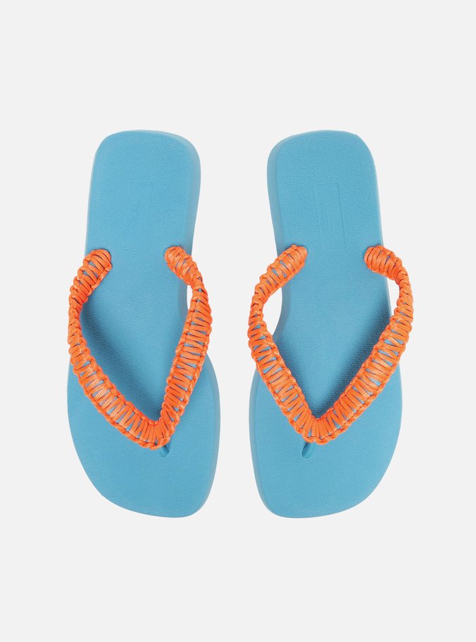 Chinelo de Dedo Azul Macramê Artesanal Brizza Fun