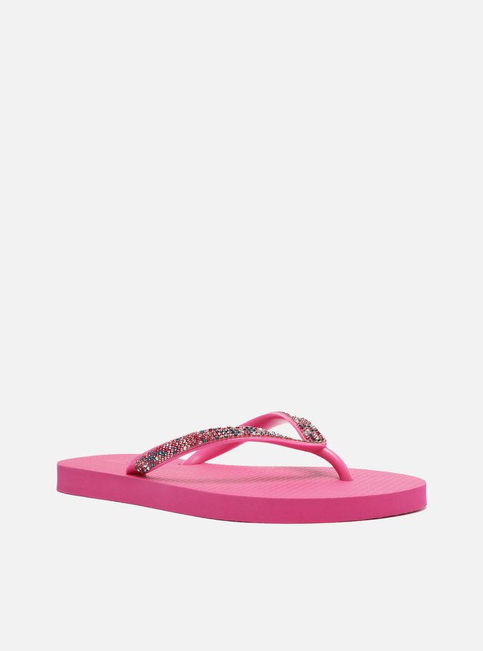Chinelo de Dedo Rosa Strass Essential Brizza