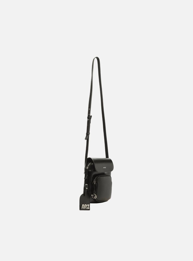 Bolsa Tiracolo Couro Preta Pequena