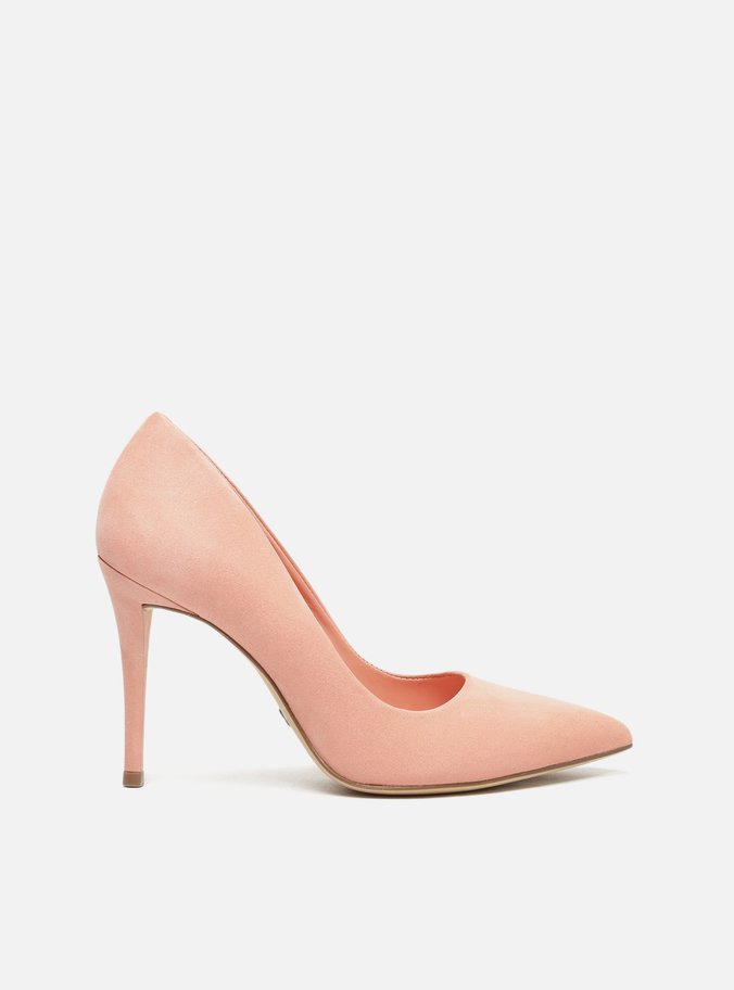 Scarpin Rosa Nobuck Salto Fino La Isla