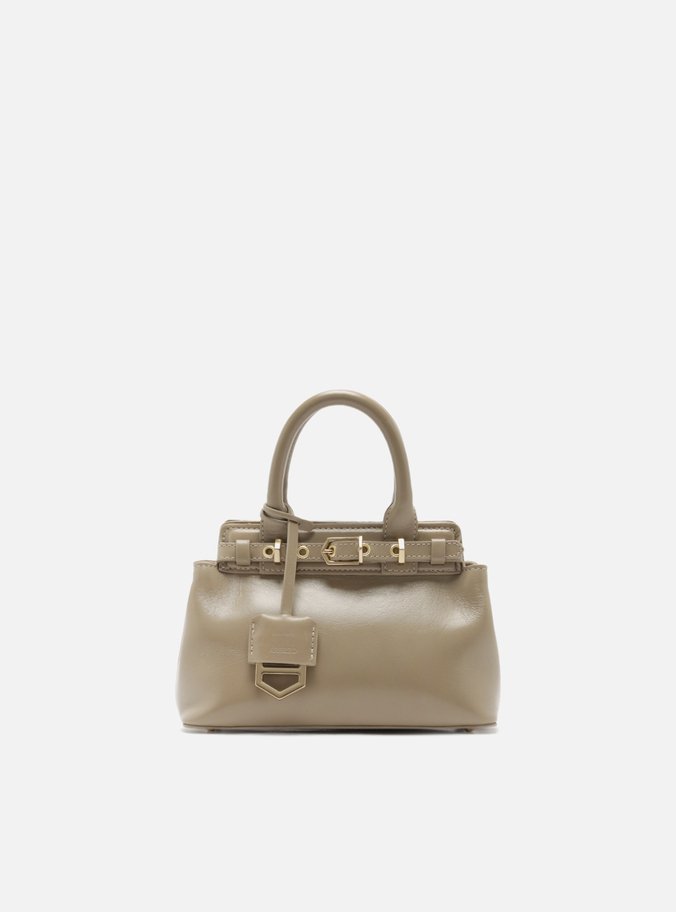Bolsa Tote Cinza Couro Pequena Bag Charm Victória