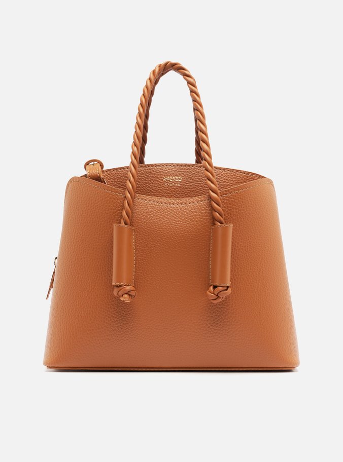 Bolsa Tote Marrom Giorno Grande Alça Trançada