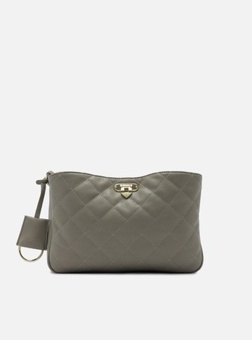 Bolsa Shoulder Cinza Média Matelassê