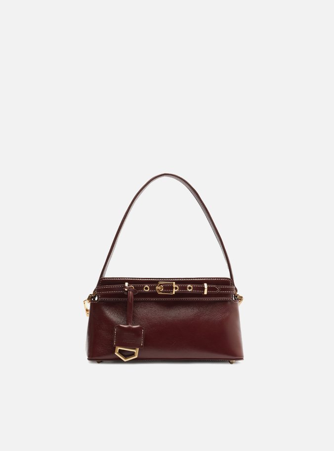 Bolsa Tiracolo Bordô Couro Pequena Victória