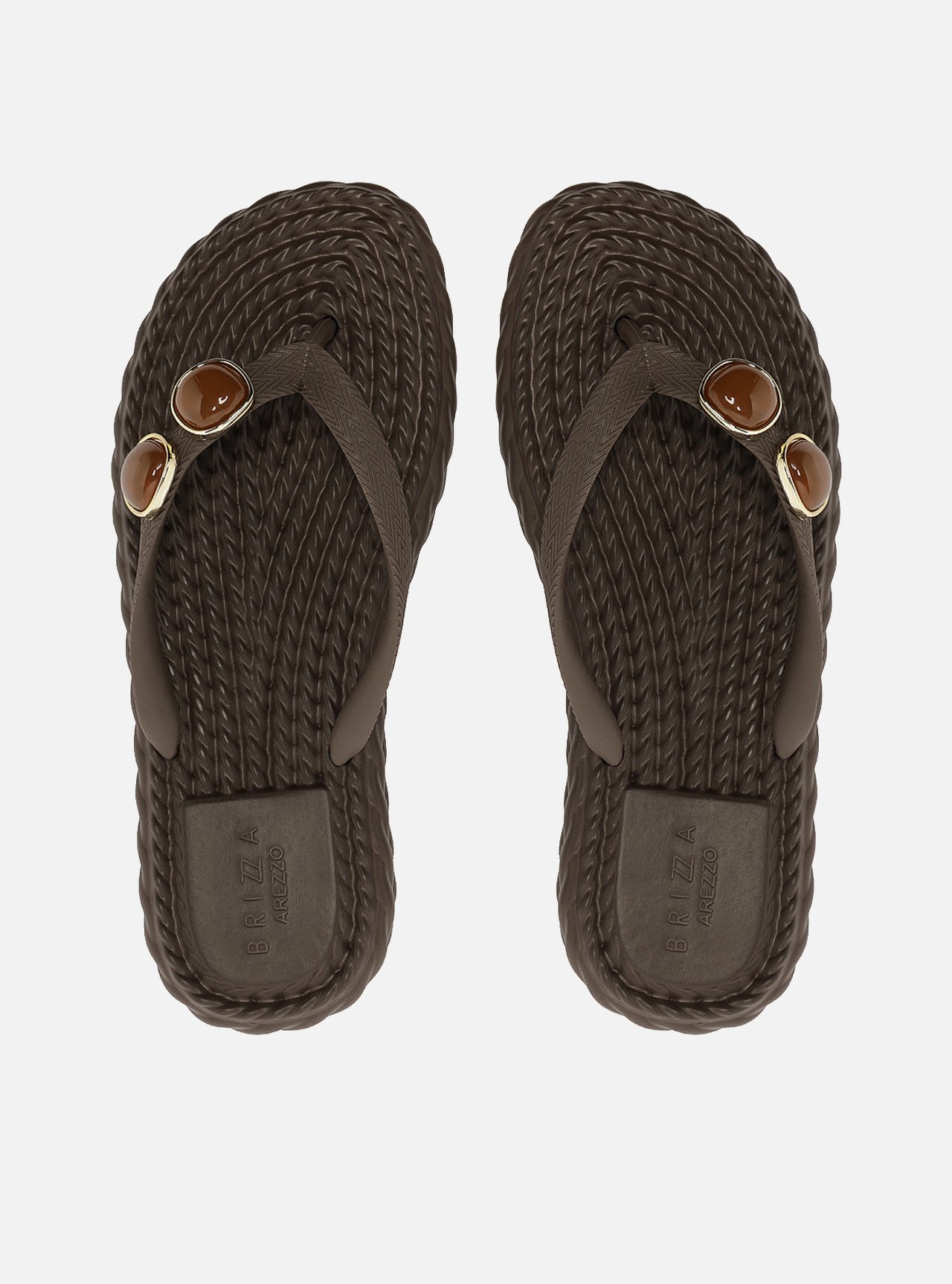 Chinelo de Dedo Marrom Marrocos Flip Flop Pedras — foto 3