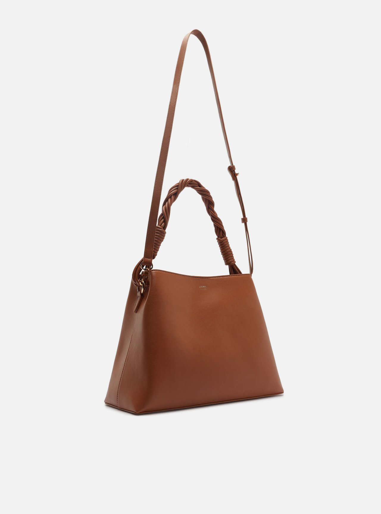 Bolsa Tote Marrom Média Alça Trançada — foto 5