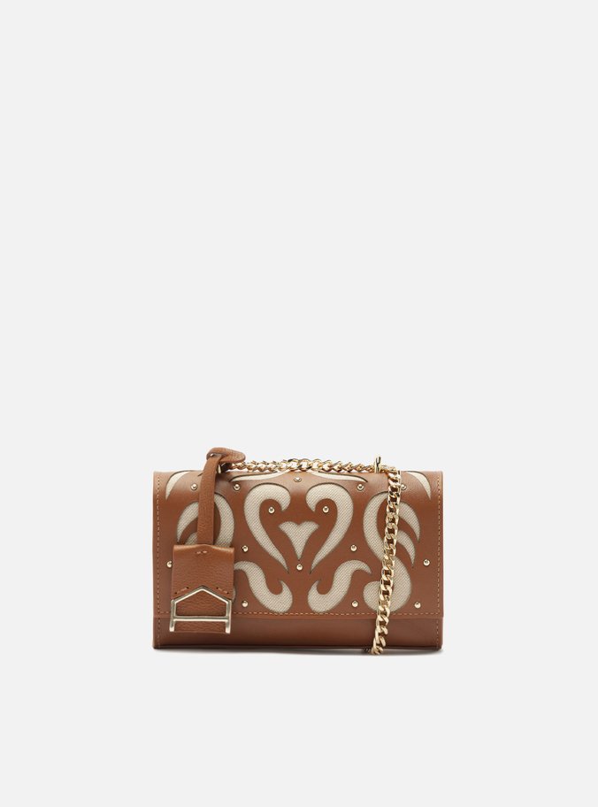 Bolsa Tiracolo Marrom Couro Abraccio Pequena Recortes
