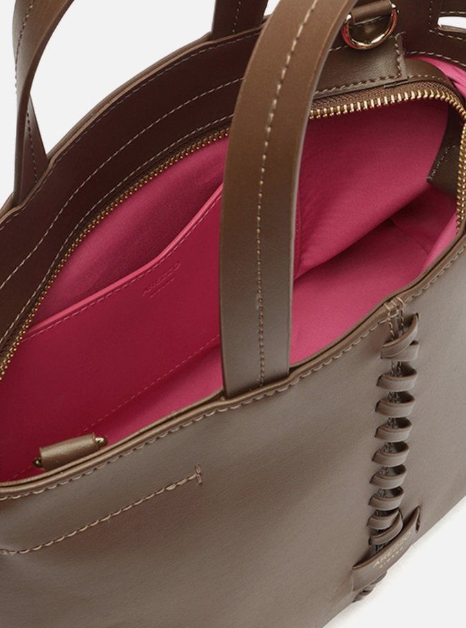Bolsa Tote Marrom Giorno Média Trançado
