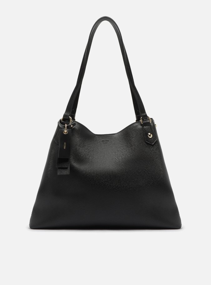 Bolsa Hobo Preta Grande Bag Charm Tag