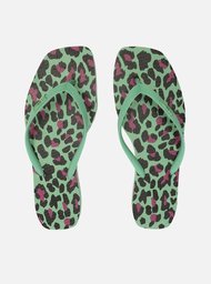 Chinelo de Dedo Animal Print Verde Brizza