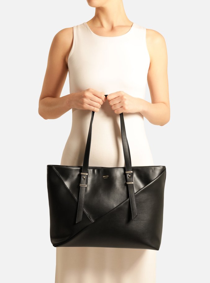 Bolsa Shopping Preta Giorno Grande Recortes