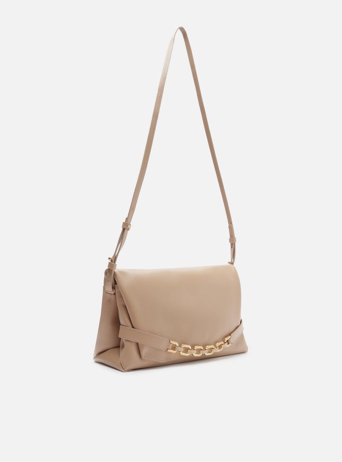 Bolsa Tiracolo Bege Couro Esther Média