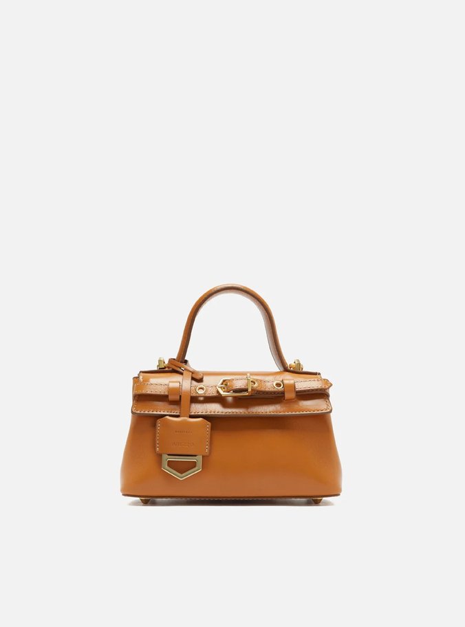 Tiracolo Caramelo Couro Pequena Bag Charm Victória
