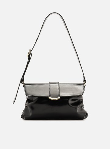 Bolsa Shoulder Preta Média Fivela Metais
