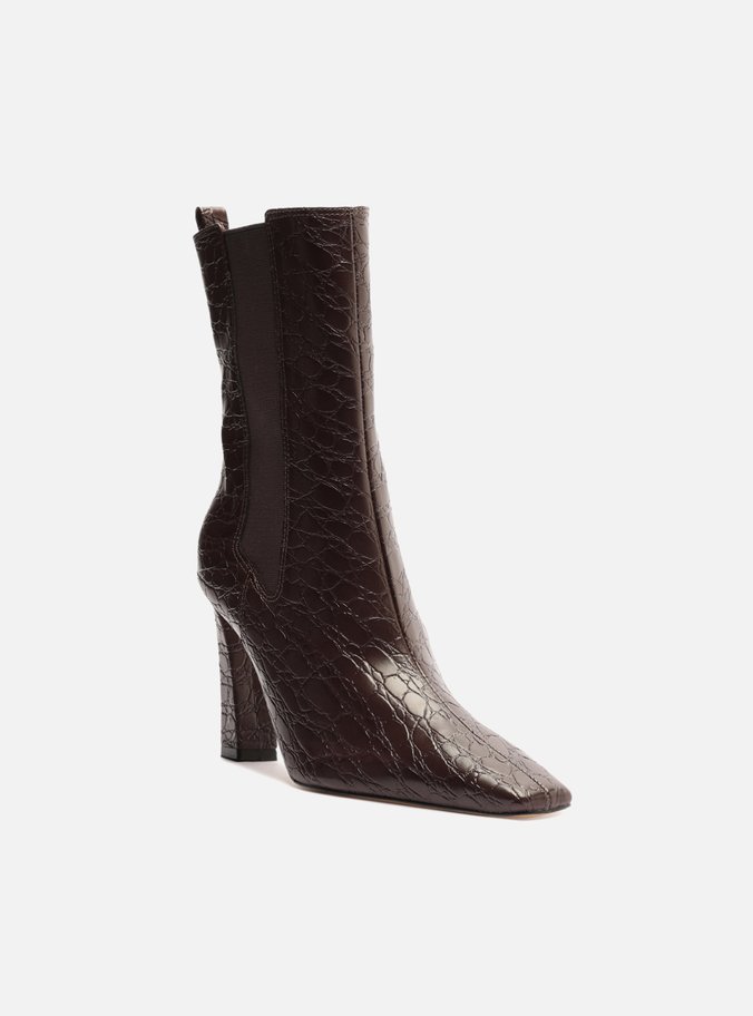 Bota Preta Cano Médio Salto Alto Bloco