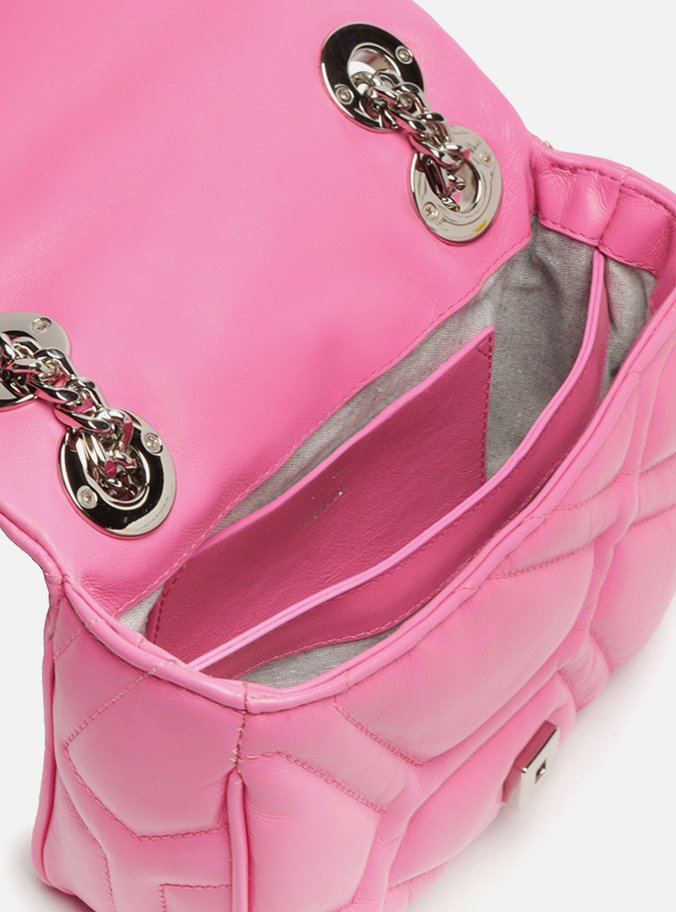 Bolsa Tiracolo Rosa Couro Emma Média