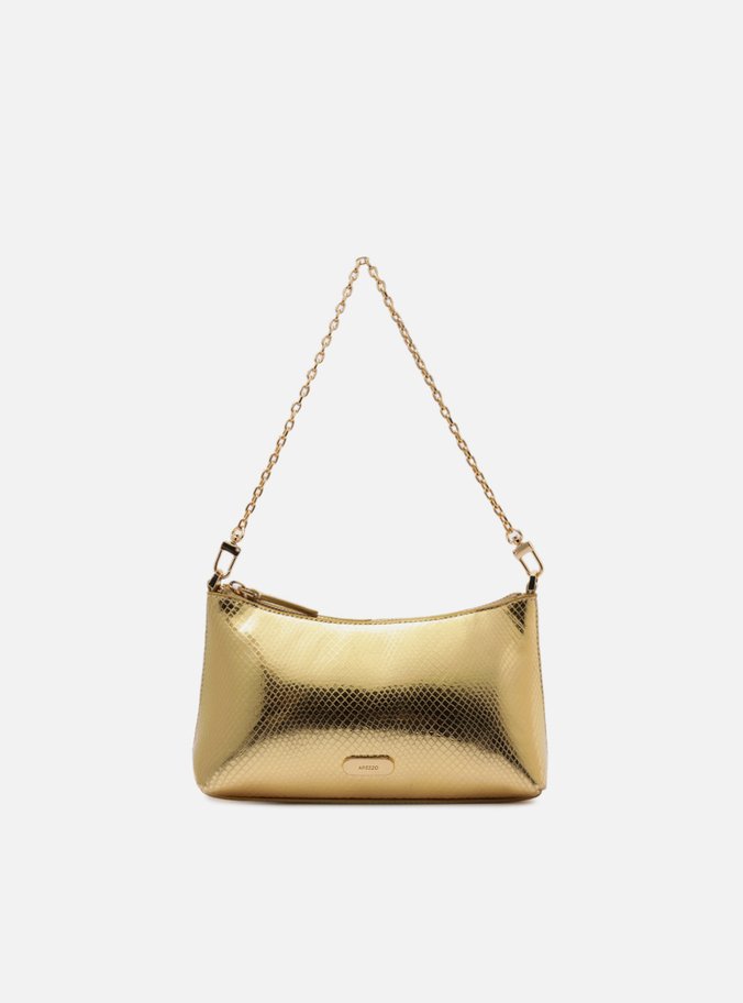 Bolsa Tiracolo Dourada Snake Pequena Corrente