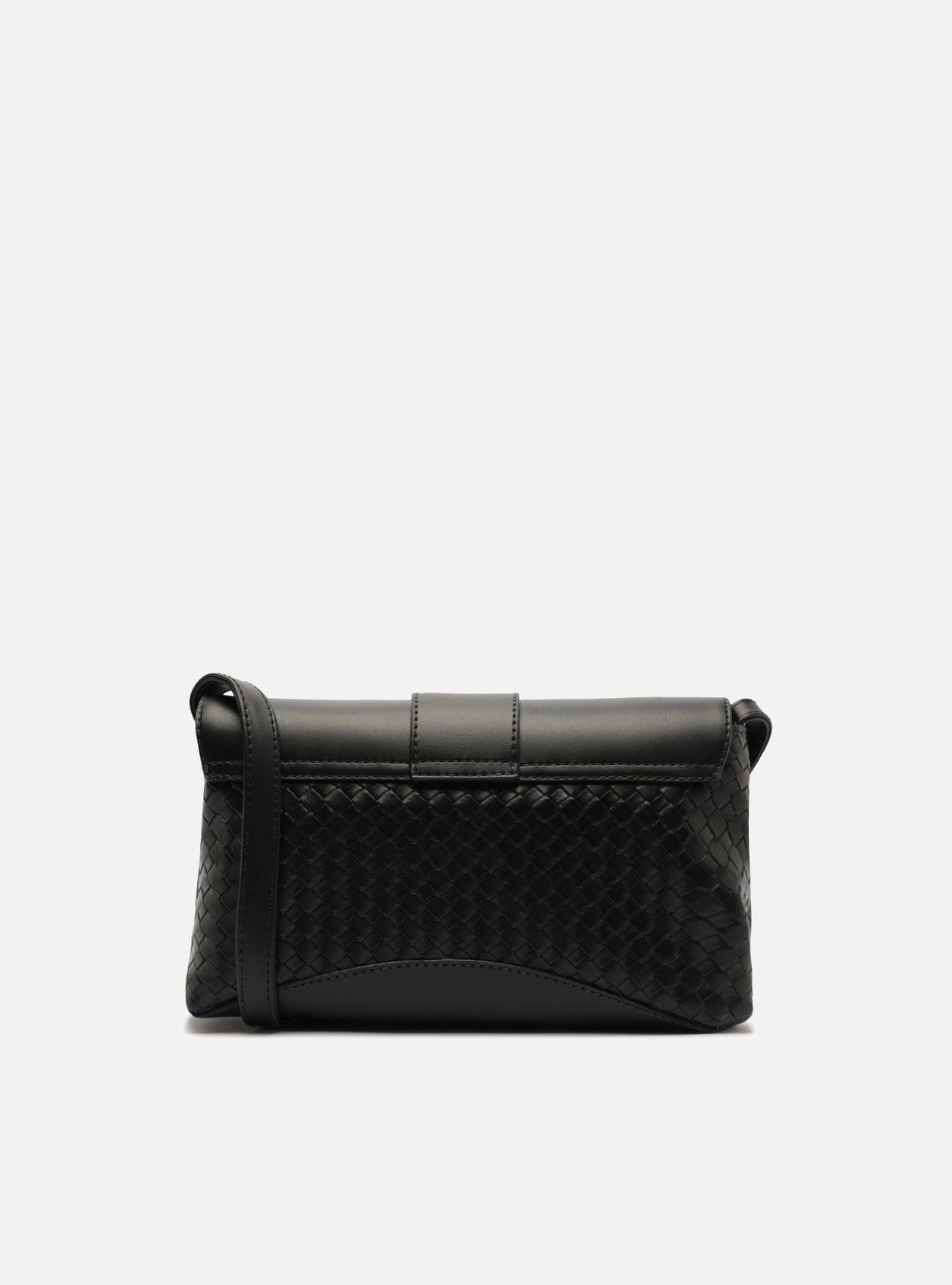 Bolsa Tiracolo Preta Média Tressê Metais — foto 3