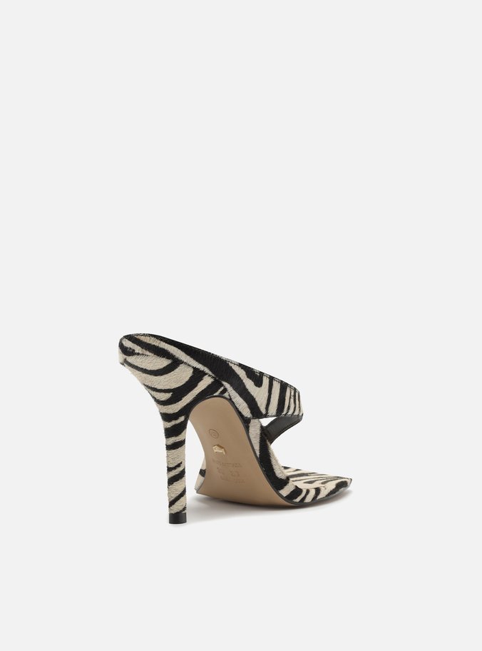 Tamanco Animal Print Salto Alto Thong