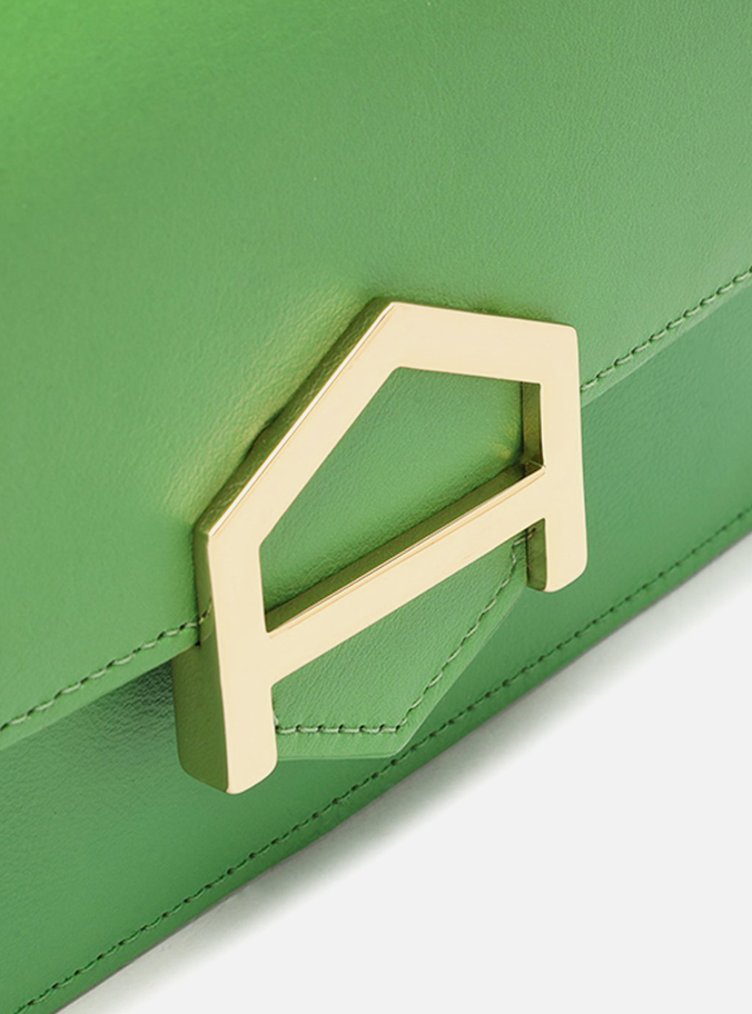 Bolsa Tiracolo Verde Couro A001 Média
