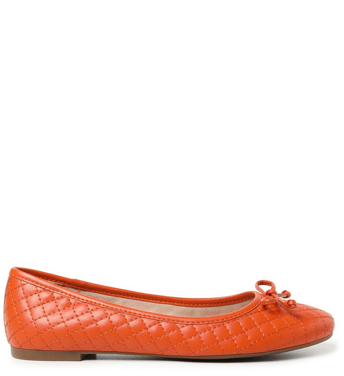 Sapatilha Laranja Light Damasco Matelassê Tiny Bow